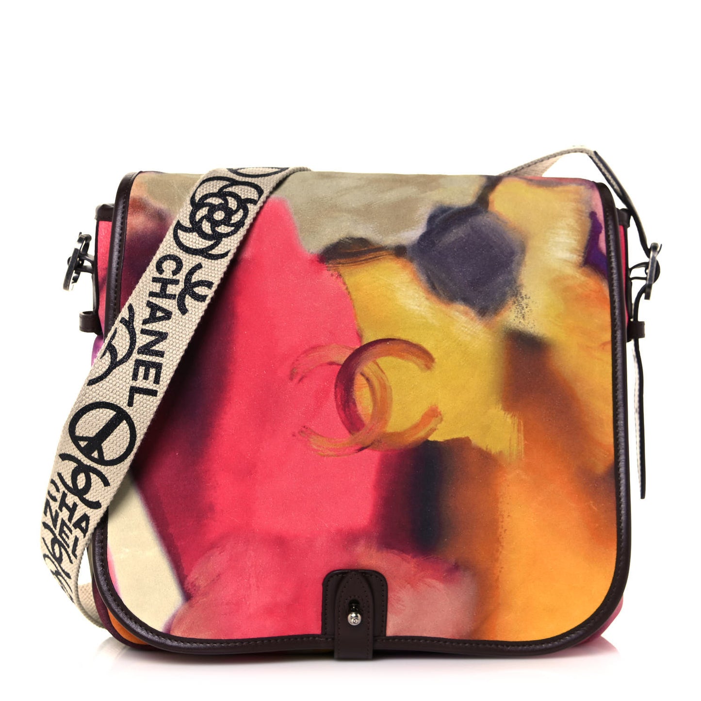 Printed Ultra Soft Lambskin Medium Flower Power Messenger