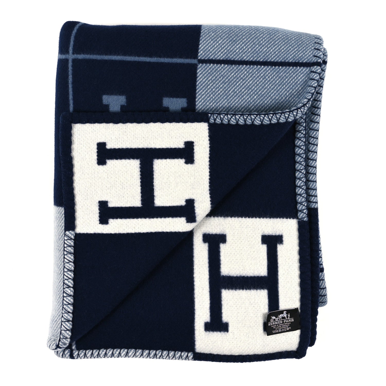 Hermes Wool Cashmere Avalon III Blanket Caban Ecru 2 of 3