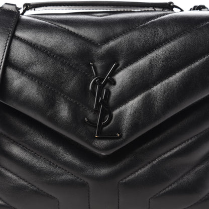 Saint Laurent Calfskin Y Quilted Monogram Small Loulou Chain Satchel Black 10 of 10
