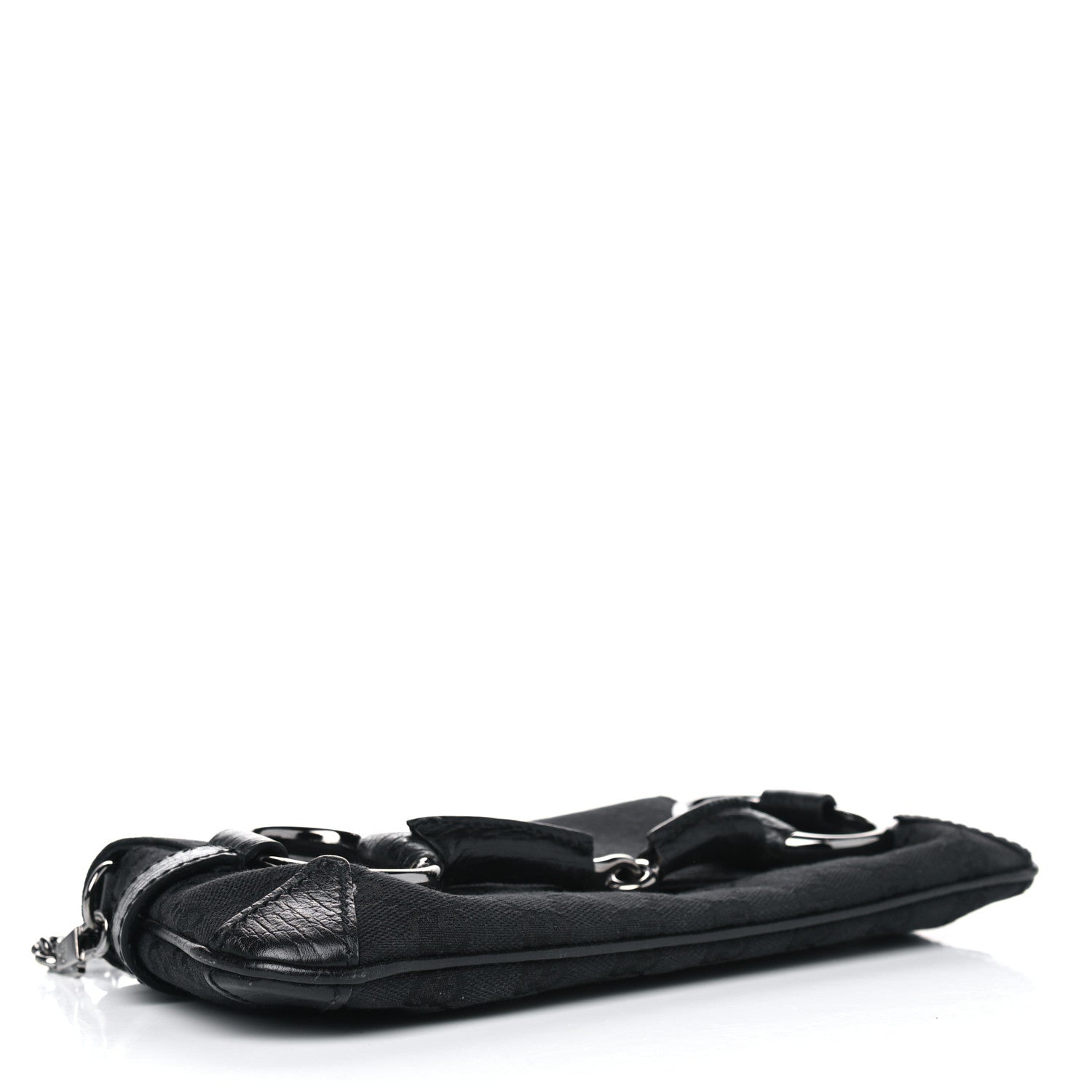 Gucci Monogram Horsebit Chain Clutch Black 3 of 11