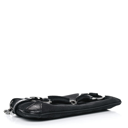 Gucci Monogram Horsebit Chain Clutch Black 3 of 11