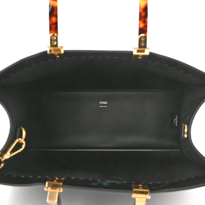 Fendi Vitello King Plexiglass Medium Fendi Sunshine Shopper Tote Black 5 of 10