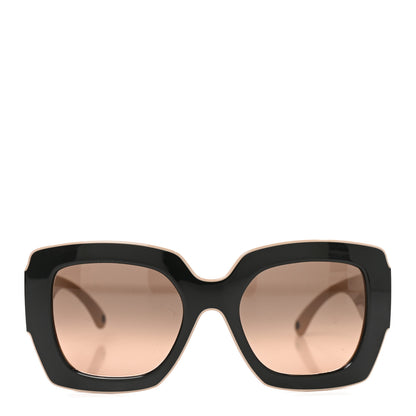Chanel Acetate Square Sunglasses 6059 Black Beige 2 of 7