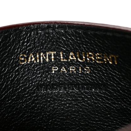 Saint Laurent Grain De Poudre Matelasse Chevron Cassandre Credit Card Case Bordeaux 6 of 9