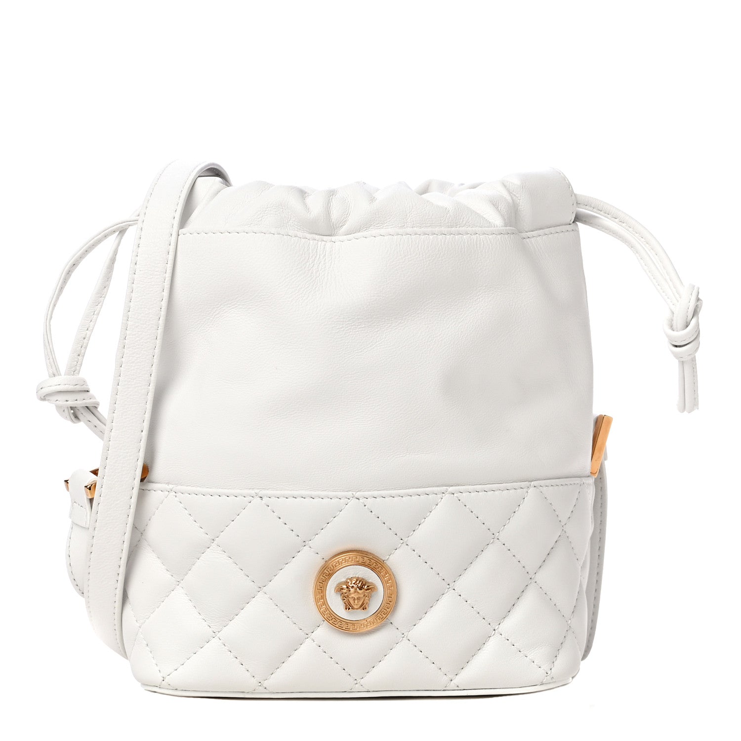 Versace Nappa Quilted Medusa Bucket Bag White 1 of 10