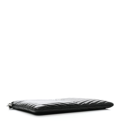 Saint Laurent Calfskin Matelasse Monogram Cassandre Tablet Pouch Black 7 of 8