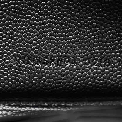 Saint Laurent Grain De Poudre Matelasse Chevron Monogram Zip Around Wallet Black 7 of 11