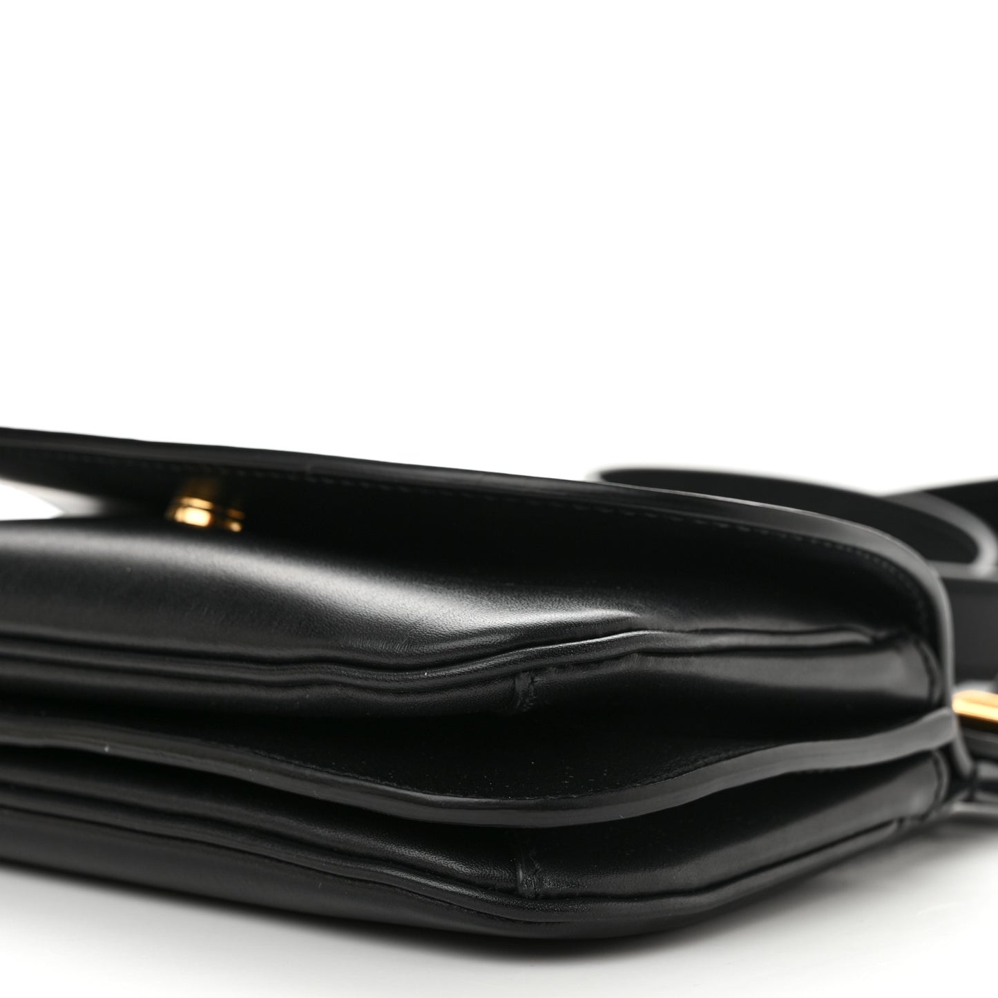 Smooth Calfskin Small Charlie Shoulder Bag Black