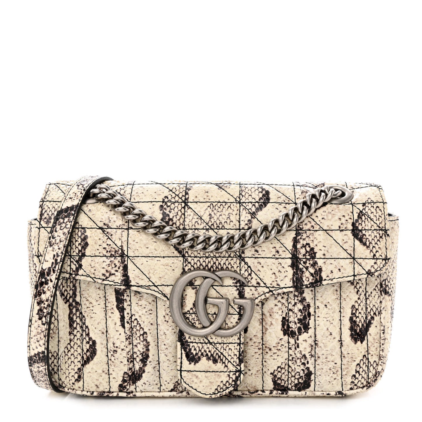 Snakeskin Matelasse Aria Small GG Marmont Shoulder Bag Roccia