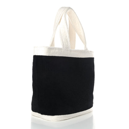 Chanel Terry Cotton CC Beach Tote Towel Set Black White 2 of 11