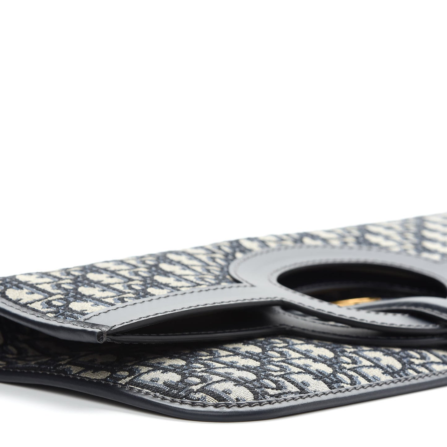 Oblique Fold Over Clutch Blue