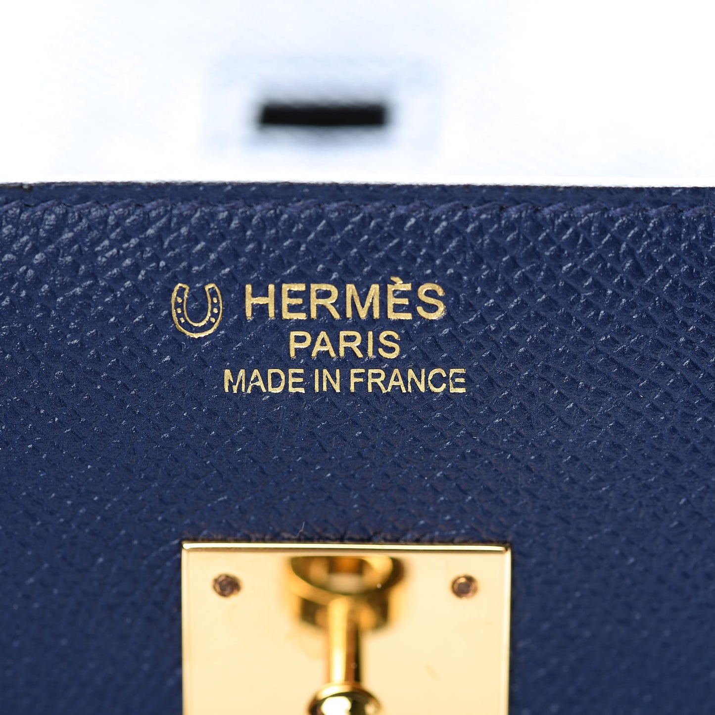 Epsom Horseshoe Birkin 35 Bleu Saphir Etain