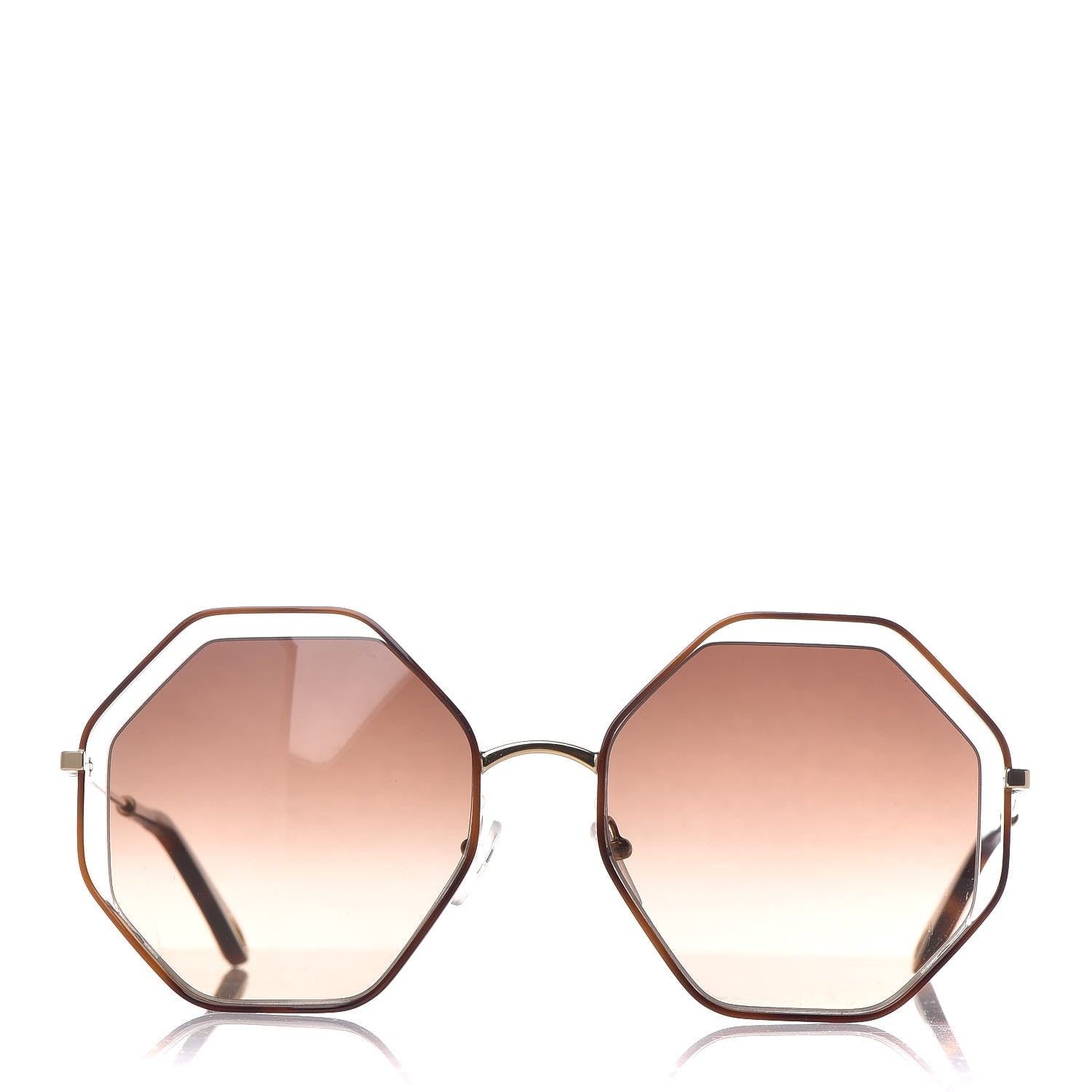 Chloe Octagonal Sunglasses CE132S Gold 2 of 7
