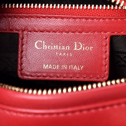 Christian Dior Lambskin Cannage Medium Lady Dior Red 8 of 9
