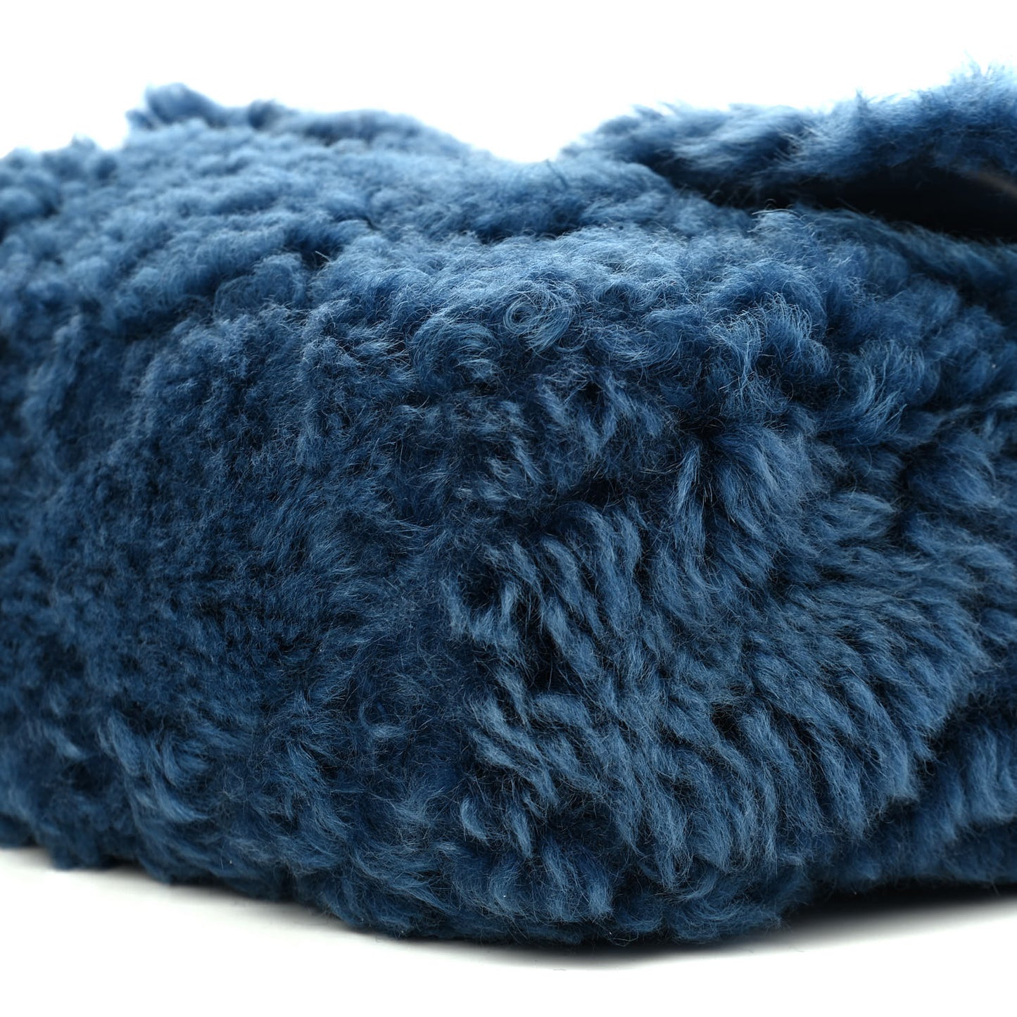 Shearling Sheepskin Large Chanel 19 Flap Blue