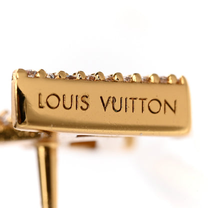 Louis Vuitton Metal Crystal LV Iconic Earrings Gold 4 of 6