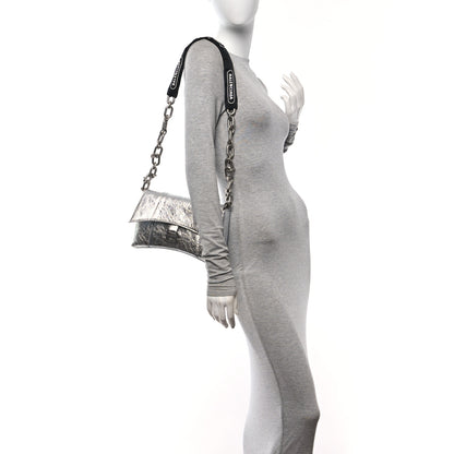 Balenciaga Metallic Calfskin Downtown Chain Shoulder Bag XS Silver 2 of 11