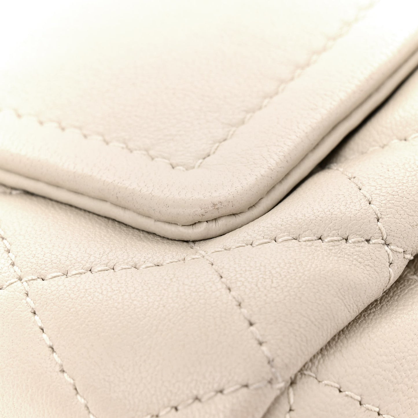 Lambskin Quilted Monogram Mini Nolita Blanc Vintage