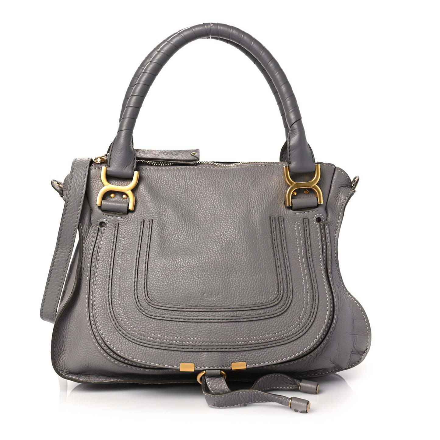 Calfskin Medium Marcie Satchel Cashmere Grey