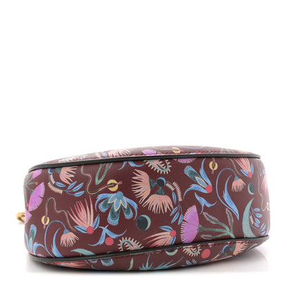 Chloe Calfskin Floral Print Drew Bi-Color Shoulder Bag Plum Purple 4 of 11