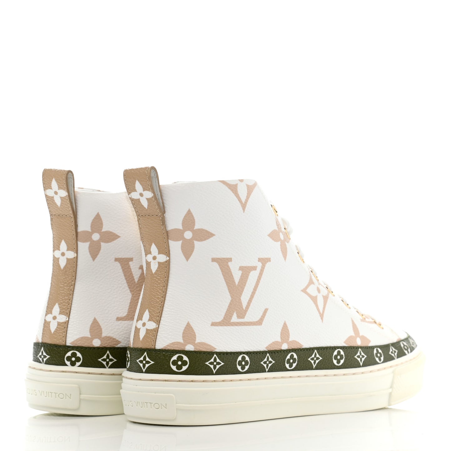 Monogram Giant Stellar Sneaker Boots 37.5 Kaki White Beige