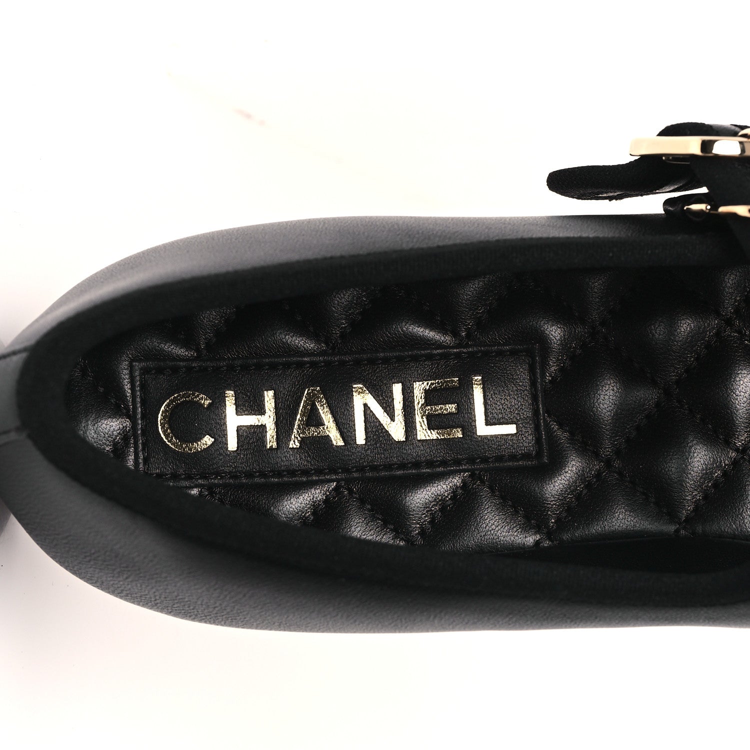 Chanel Lambskin Mary Jane Flats 37.5 Black 8 of 9