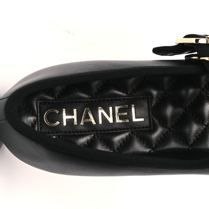 Chanel Lambskin Mary Jane Flats 37.5 Black 8 of 9