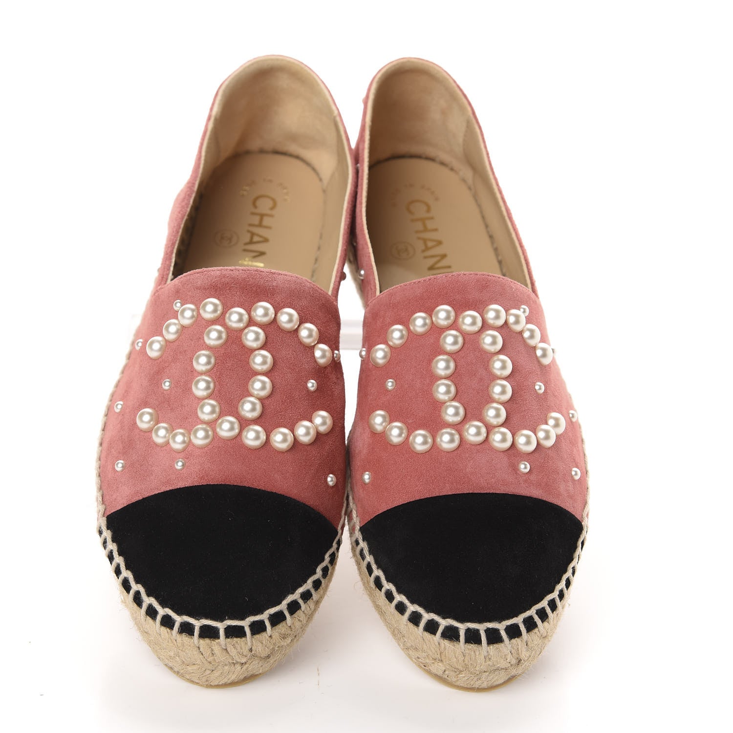 Chanel Suede Pearl CC Espadrilles 36 Pink 6 of 13