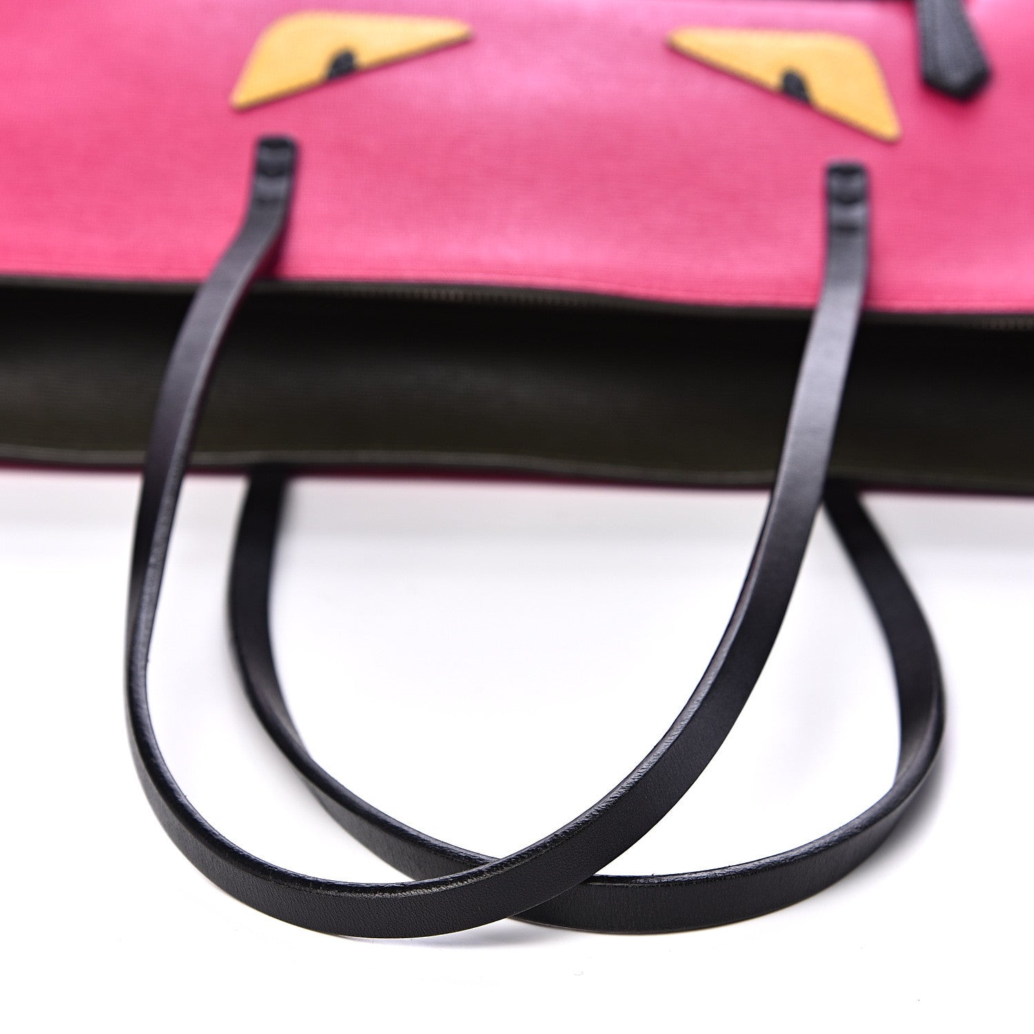 Fendi Vitello Elite Cuoio Monster Buggies Medium Roll Tote Ciclamino Black Multicolor Verde Prato 9 of 12