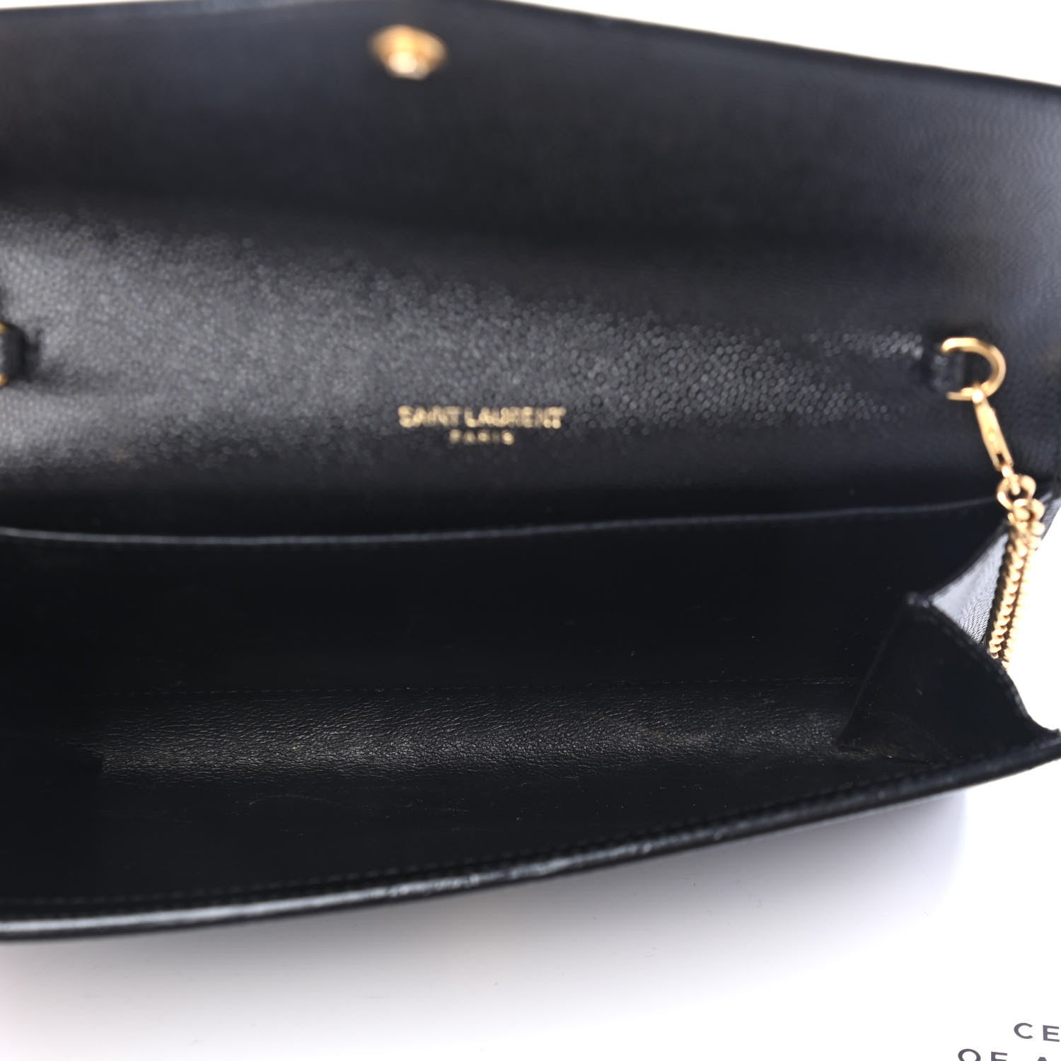 Saint Laurent Grain De Poudre Uptown Chain Wallet Black 4 of 4