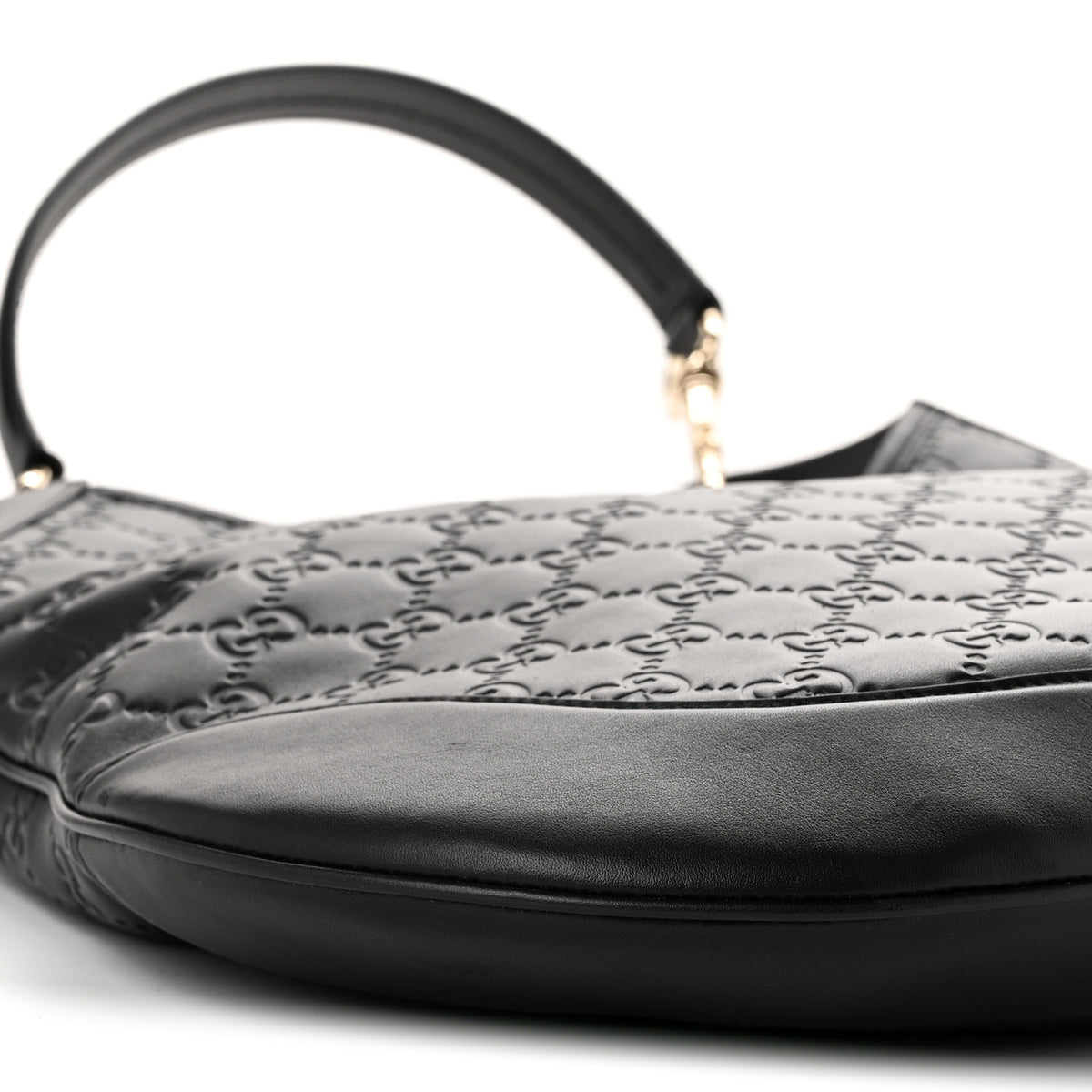 Gucci GG Calfskin Embossed B Medium Shoulder Bag Arabella Black 10 of 11