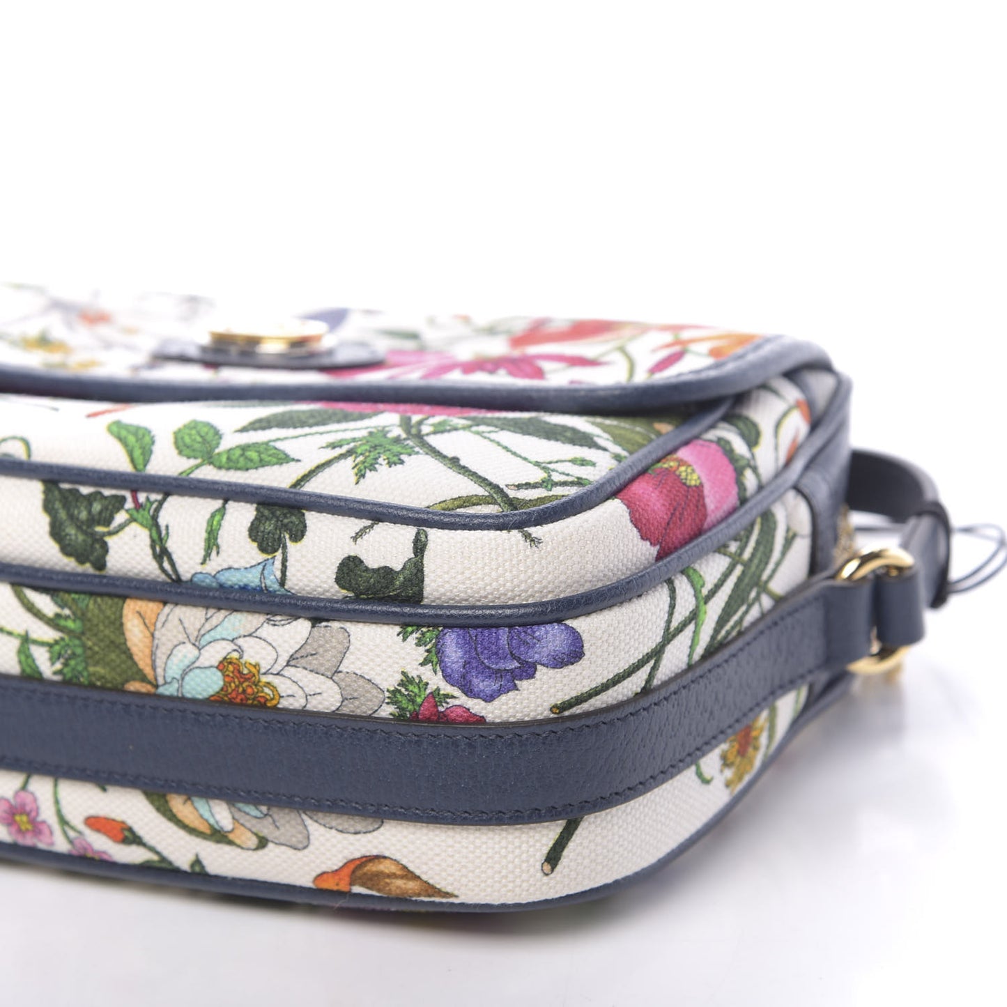 Canvas Flora Floral Shoulder Bag White Blue Agata Mulitcolor