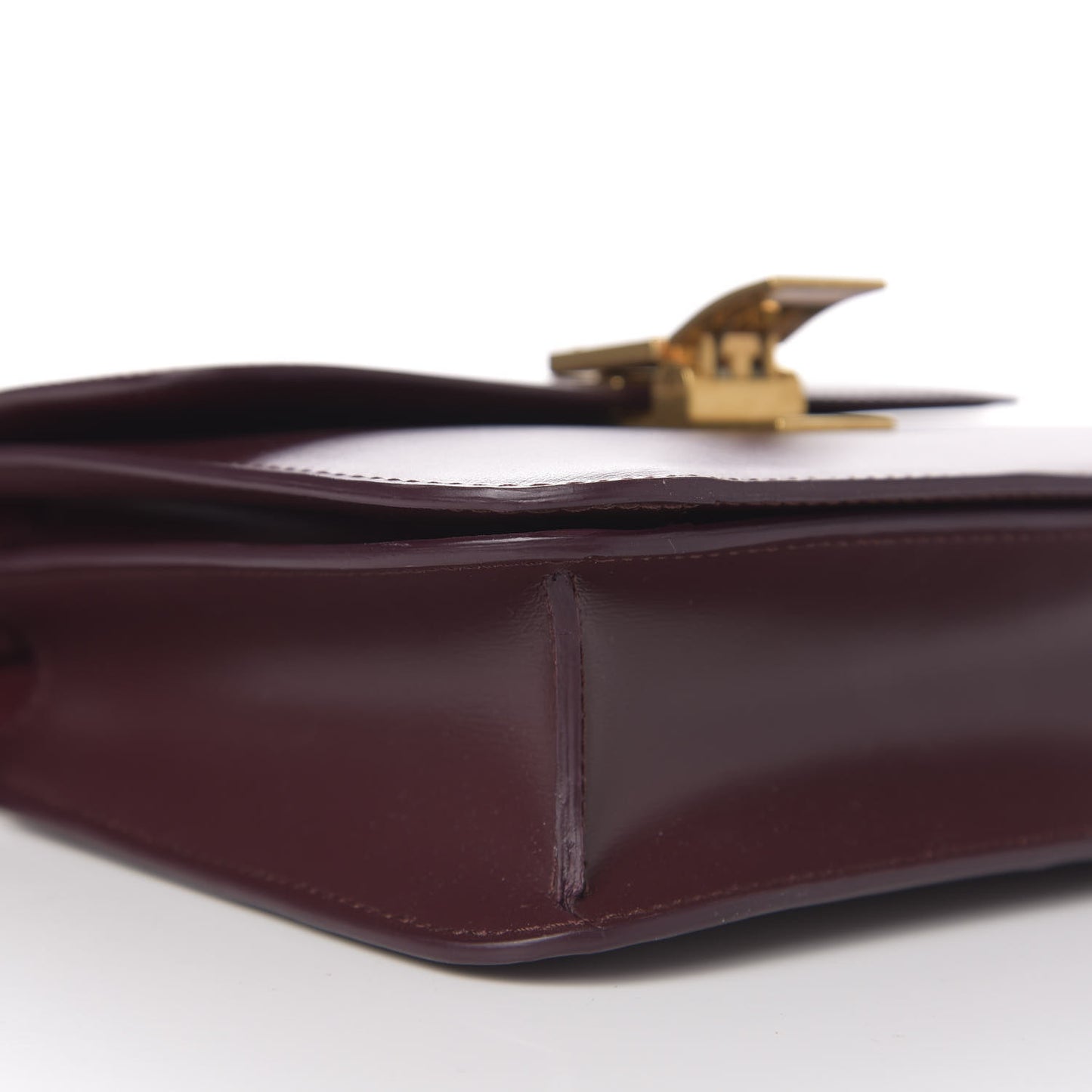 Box Calfskin Teen Classic Box Flap Bag Burgundy