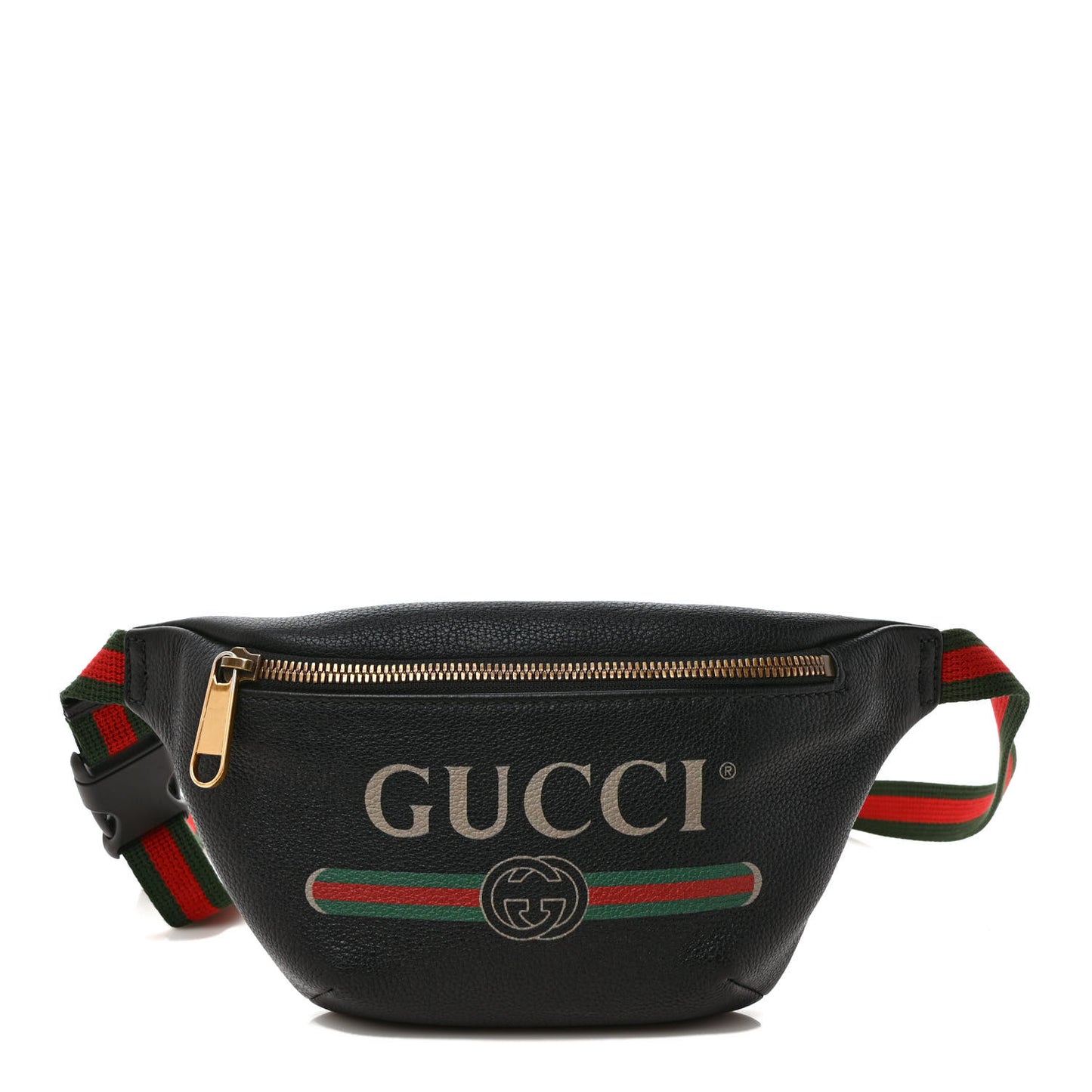Grained Calfskin Small Logo Belt Bag Black