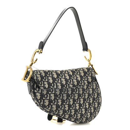 Christian Dior Oblique Saddle Bag Blue 3 of 10