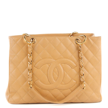 Chanel Caviar Quilted Grand Shopping Tote GST Beige 1 of 7