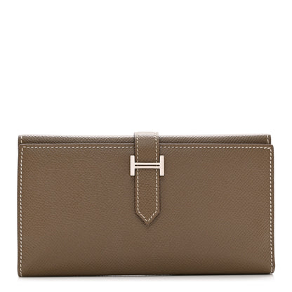 Hermes Epsom Bearn Gusset Wallet Etoupe 1 of 9
