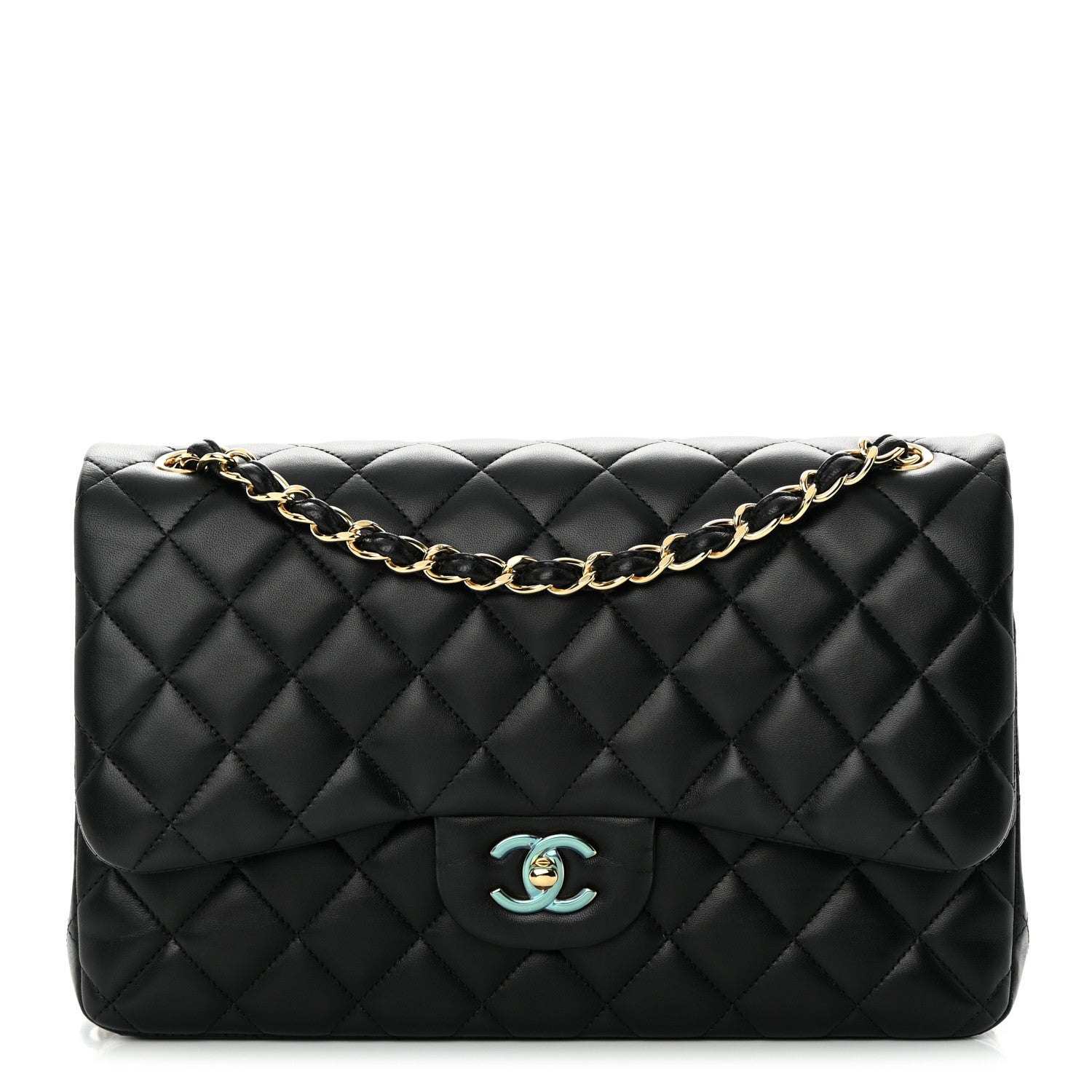 Chanel Lambskin Quilted Jumbo Double Flap Black 1 of 19