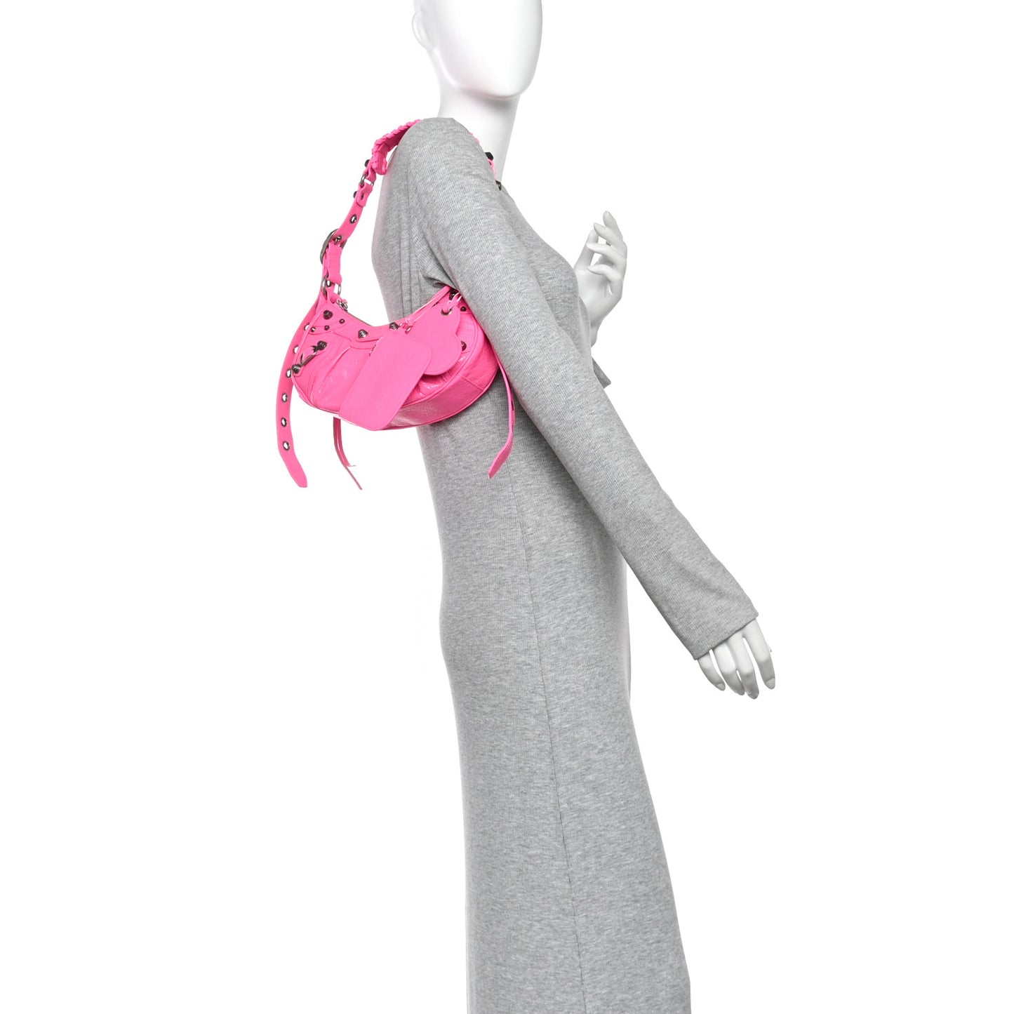 Agneau Arena Le Cagole Shoulder Bag XS Hot Pink Hot Pink