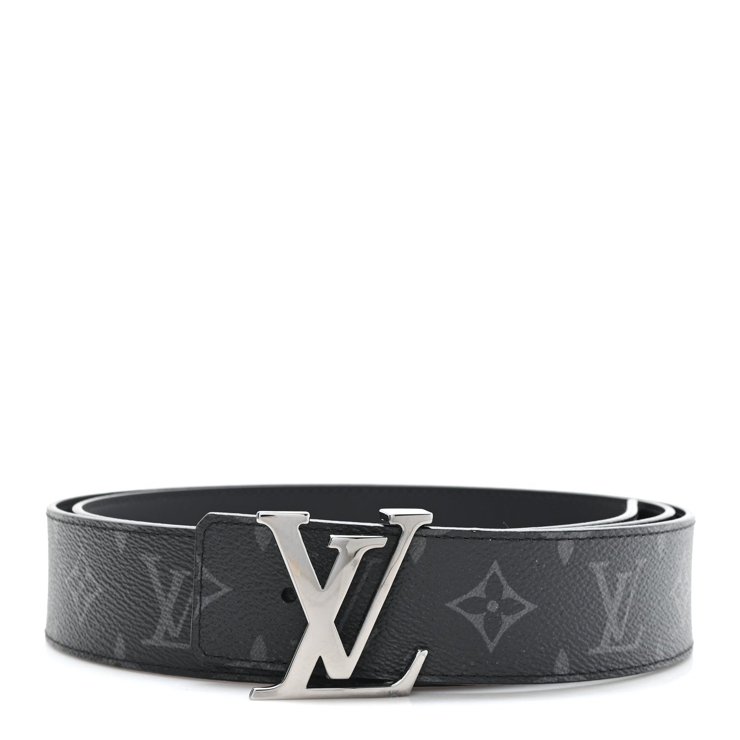 Louis Vuitton Monogram Eclipse Taigarama 40mm LV Initiales Reversible Belt 120 48 Black 1 of 6