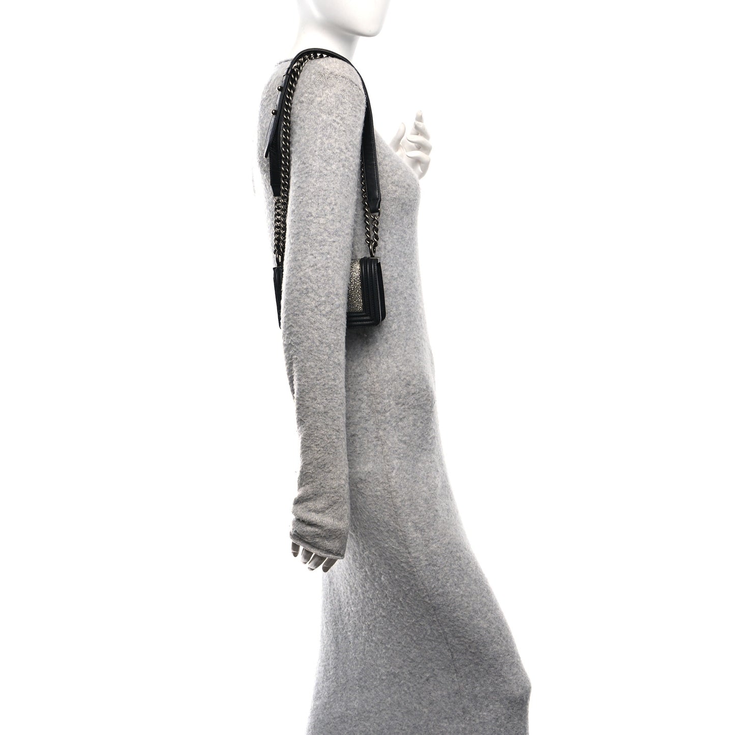 Galuchat Stingray Mini Boy Flap Black Silver