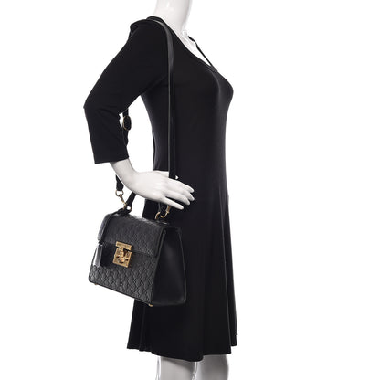 Gucci Guccissima Signature Small Padlock Top Handle Bag Black 3 of 9