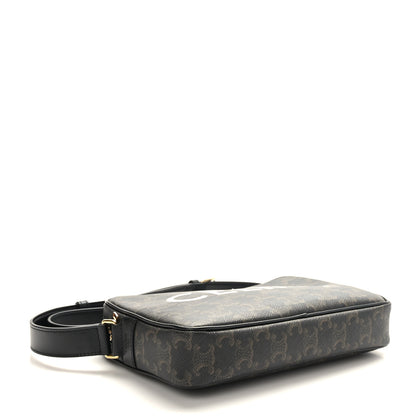 Celine Triomphe Canvas Medium Messenger Bag Black 4 of 8