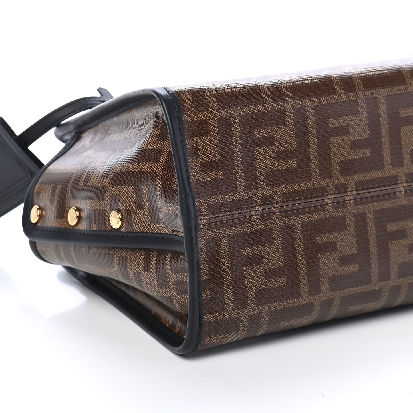 Glazed Fabric Vitello Century FF 1974 Stamp Patch Mini Peekaboo Defender Cover Mogano Panna Black