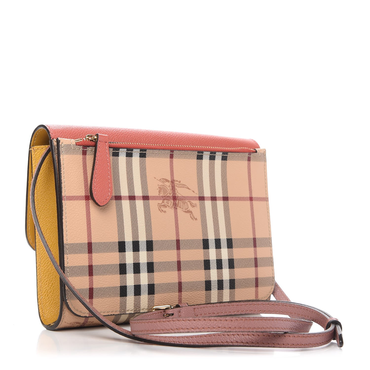 Burberry Derby Calfskin Haymarket Check Small Loxley Crossbody Cinnamon Red Multicolor 3 of 11