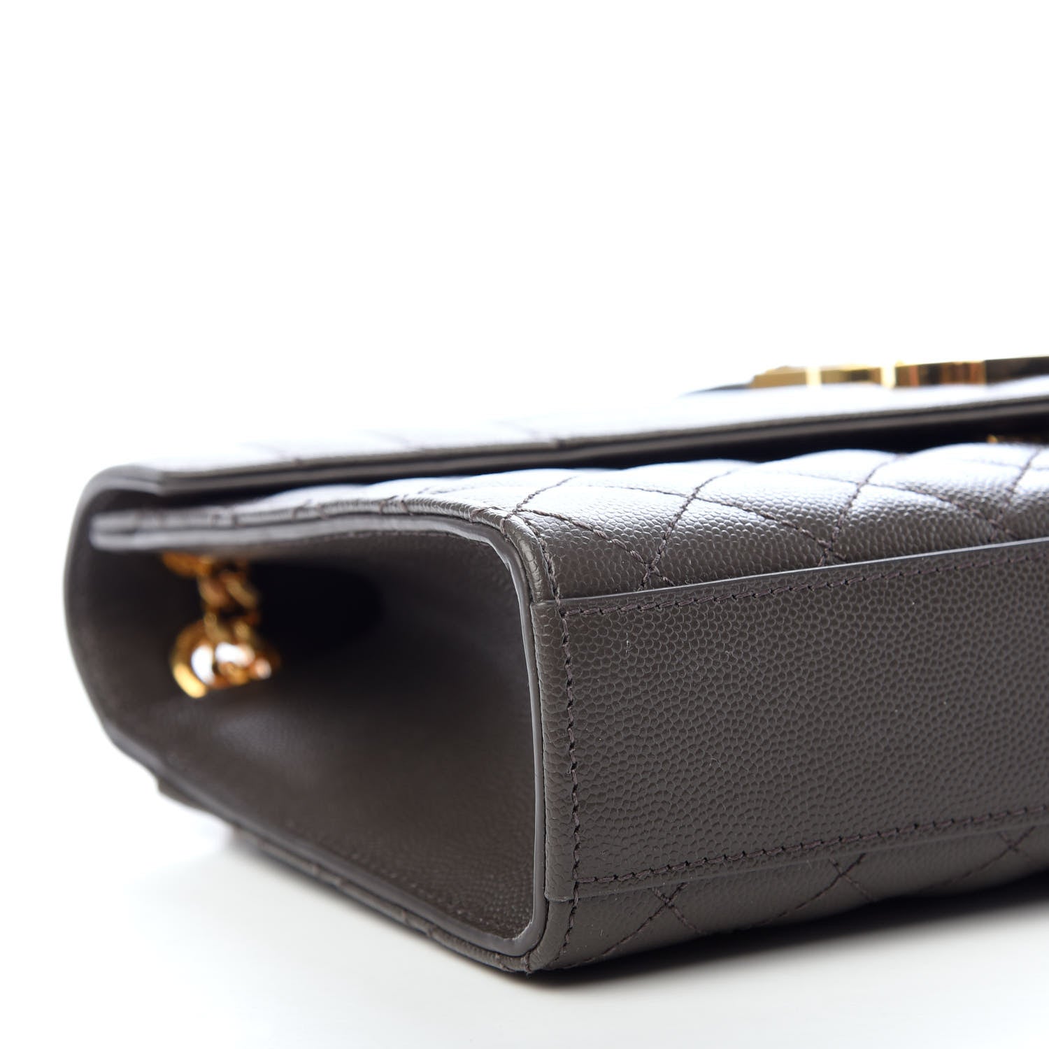 Saint Laurent Grain De Poudre Textured Mixed Matelasse Triquilt Medium Monogram Satchel Pebble 7 of 9