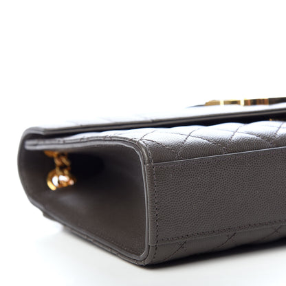Saint Laurent Grain De Poudre Textured Mixed Matelasse Triquilt Medium Monogram Satchel Pebble 7 of 9