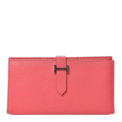 Hermes Chevre Mysore Bearn Gusset Wallet Rose Azalee 1 of 6