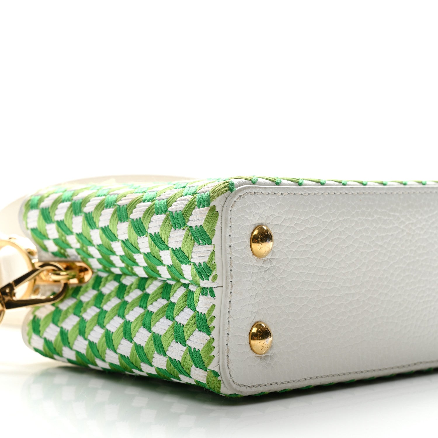 Louis Vuitton Taurillon Braided Capucines Mini Vert 8 of 11