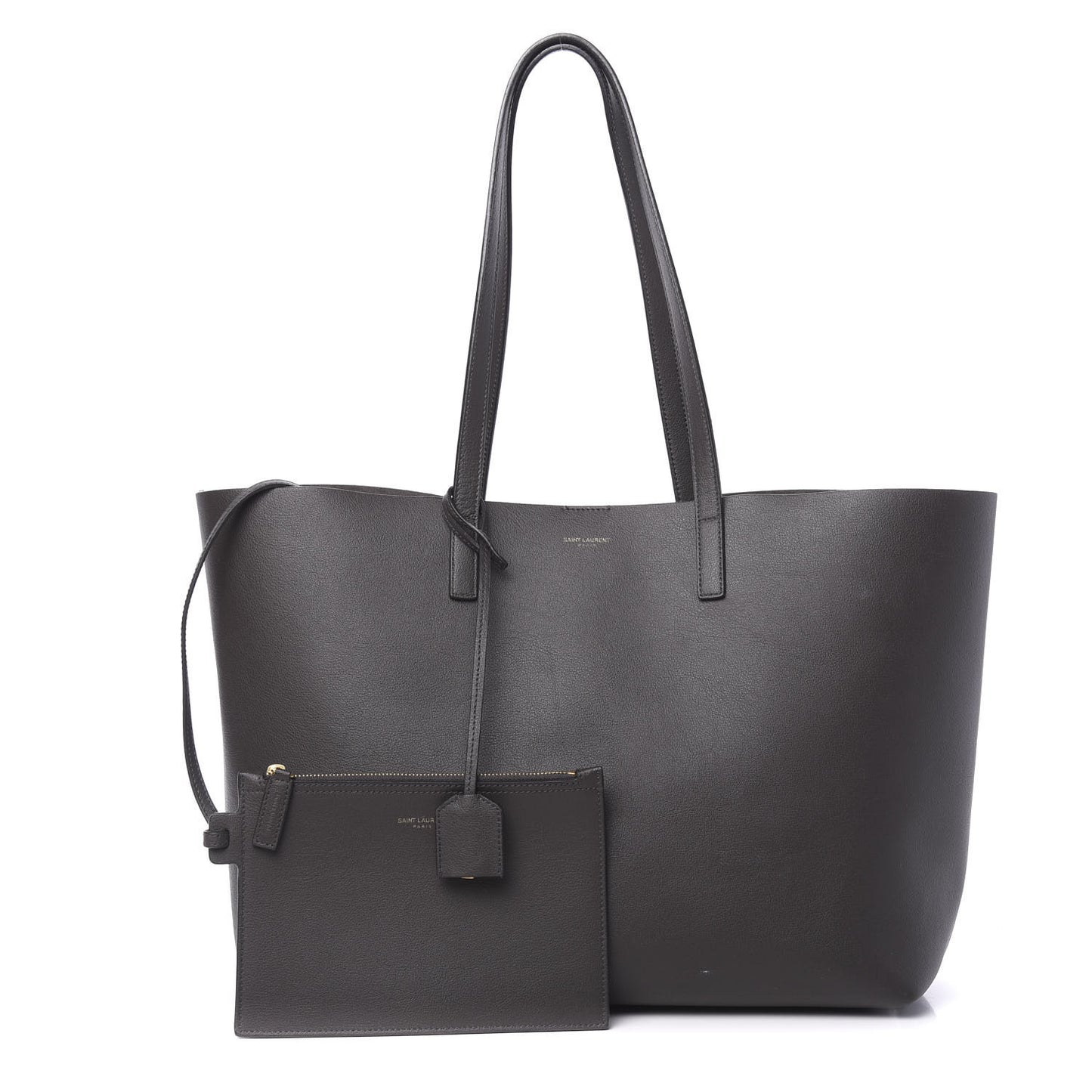Calfskin Large Shopping Tote Dark Grey